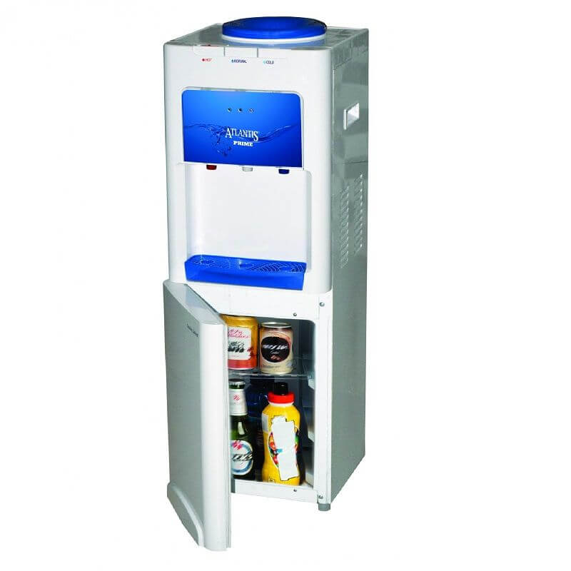 Atlantis Prime Hot Cold & Normal Floor Standing Top Loading Water Dispenser with Cooling Cabinet Fridge