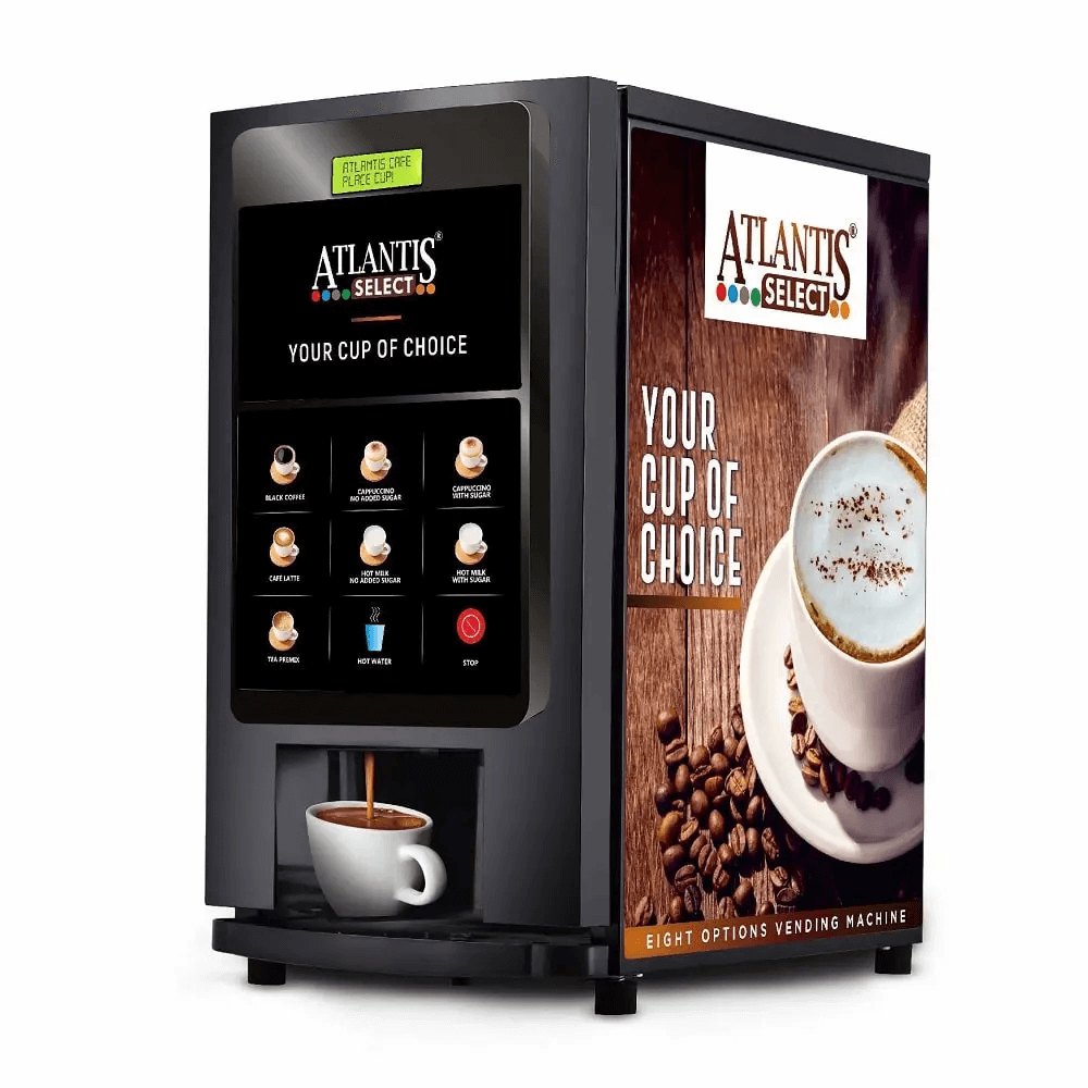 Atlantis Select 8 Beverage Option Tea and Coffee Vending Machine for Black Coffee